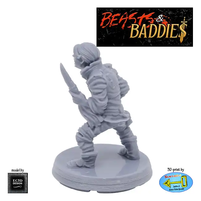 Male Human Cutpurse (Beasts & Baddies V2, 3D print, resin) - Afbeelding 2