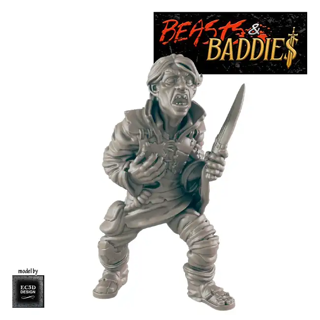 Male Human Cutpurse (Beasts & Baddies V2, 3D print, resin) - Afbeelding 4