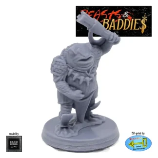 FrogFolk with Club (Beasts & Baddies V2, 3D print, resin)