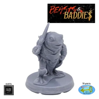 FrogFolk with Sword (Beasts & Baddies V2, 3D print, resin)