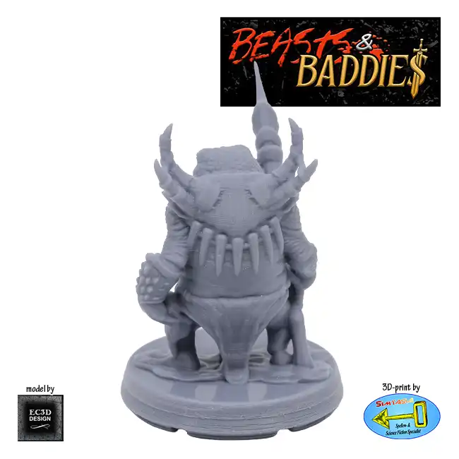 FrogFolk Chieftain (Beasts & Baddies V2, 3D print, resin) - Afbeelding 2