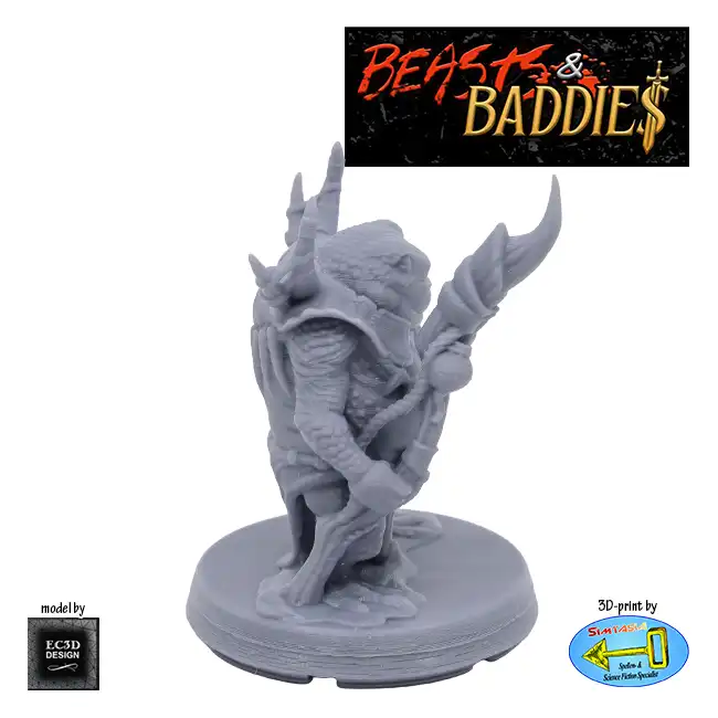 FrogFolk Chieftain (Beasts & Baddies V2, 3D print, resin) - Afbeelding 3