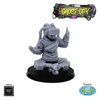 VR Obsessive (Ghost City 3D print, resin)