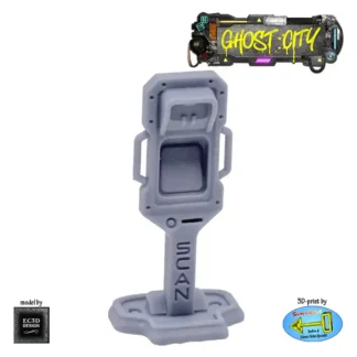 Bio Scanner on Stand, with Text (Ghost City 3D print, resin)