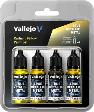 Radiant Yellow, True Metallic Metal Paint Set (4x18 ml)