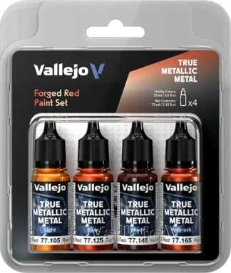 Forged Red,True Metallic Metal Paint Set (4x18 ml)