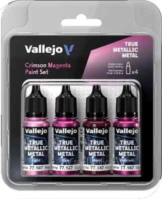 Crimson Magenta,True Metallic Metal Paint Set (4x18 ml)