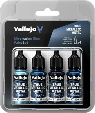 Ultramarine Blue, True Metallic Metal Paint Set (4x18 ml)
