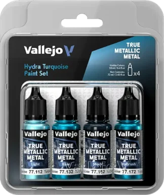 Hydra Turquoise,True Metallic Metal Paint Set (4x18 ml)