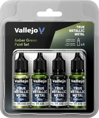 Amber Green,True Metallic Metal Paint Set (4x18 ml)