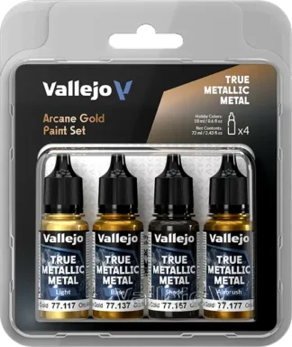 Arcane Gold, True Metallic Metal Paint Set (4x18 ml)