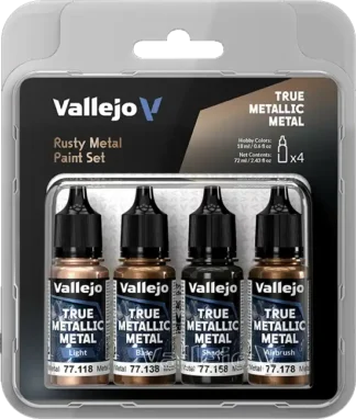Rusty Metal, True Metallic Metal Paint Set (4x18 ml)