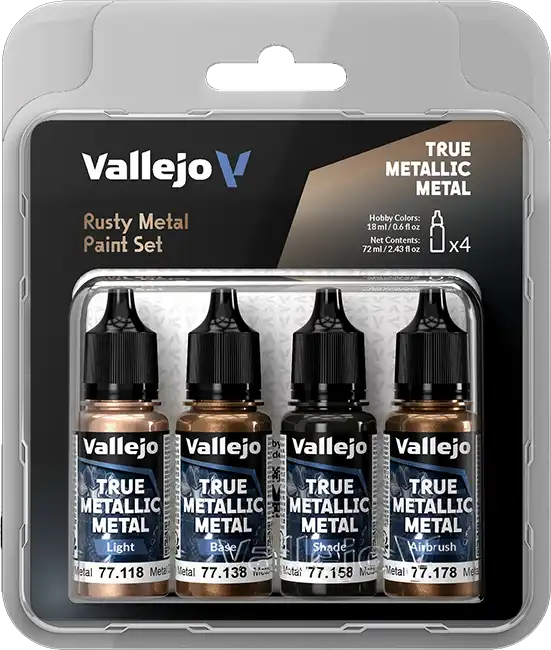 Rusty Metal, True Metallic Metal Paint Set (4x18 ml)