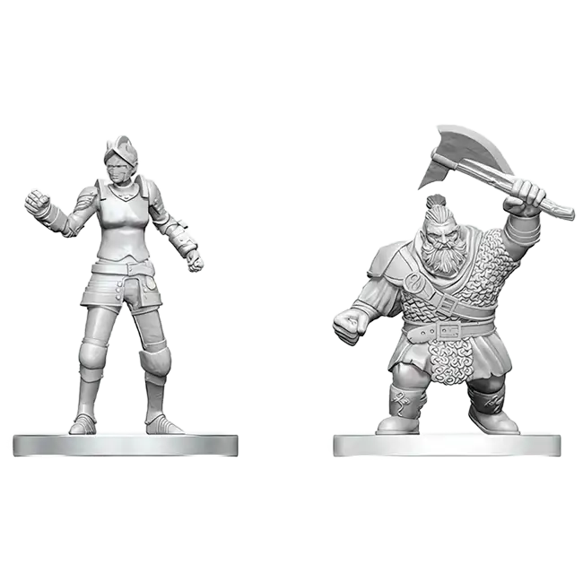 Cultist of Bane & Dwarf Zhentilar Soldier (D&D Nolzur's Marvelous Miniatures)(2)