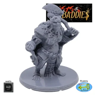 Female Ogre Basher (Beasts & Baddies V2, 3D print, resin)