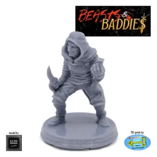 Male Human Cutthroat (Beasts & Baddies V2, 3D print, resin)