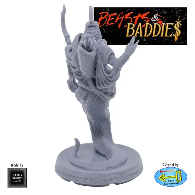 Snakeperson Archer (Beasts & Baddies V2, 3D print, resin) - Afbeelding 3
