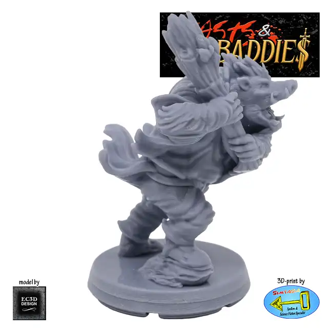 Wereboar (Beasts & Baddies V2, 3D print, resin) - Afbeelding 4