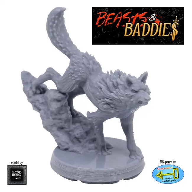 Wolf 3 (Beasts & Baddies V2, 3D print, resin)