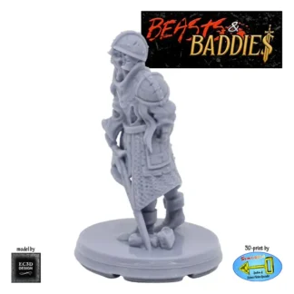 Undead Soldier with sword (Beasts & Baddies V2, 3D print, resin)