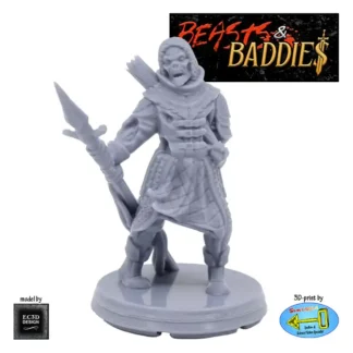 Undead Soldier with spear (Beasts & Baddies V2, 3D print, resin)