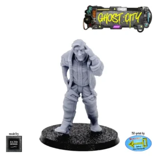 Male Civilian Strolling (Ghost City 3D print, resin)