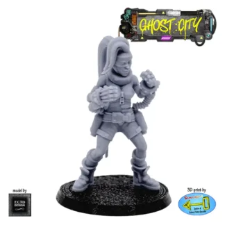 Power Fist Girl (Ghost City 3D print, resin)