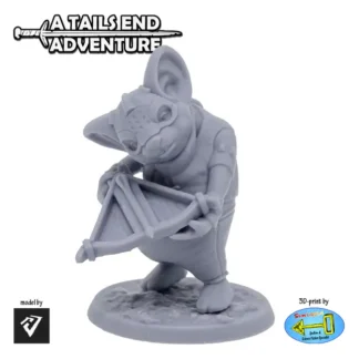 Mouse with crossbow 1 (A Tails End Adventure 3D print, resin)